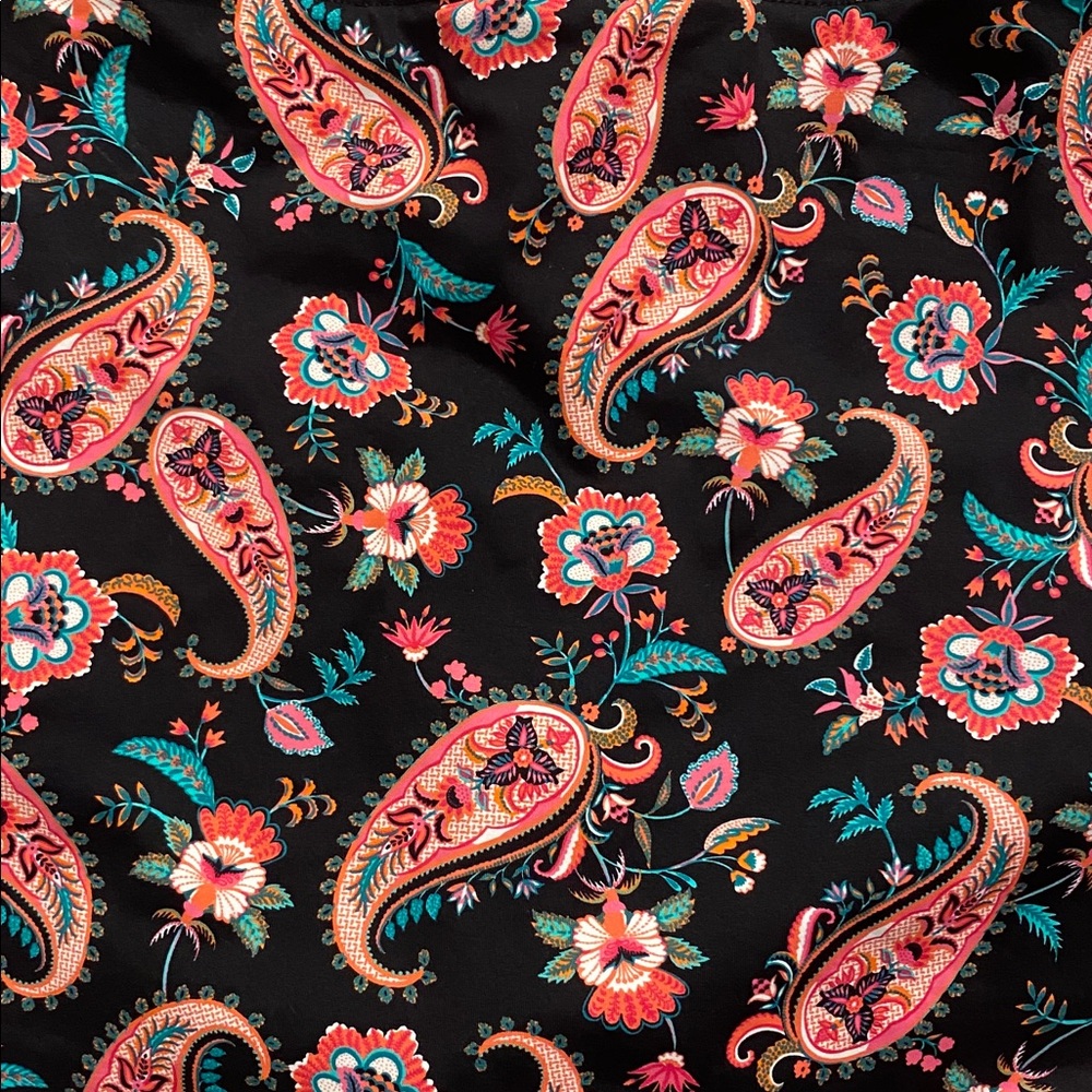 Lands End Women's Mini Swim Skirt Swim Bottoms Black Multi Paisley Floral 18 - Picture 2 of 8